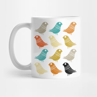 Colorful Birds Mid Century Modern Mug